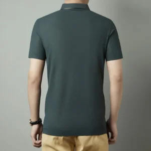 Men's Polo Shirt Seamless Premium Luxury Cool Fabric Business Casual Golf Slim Fit Blouse Collar T-shirt