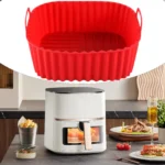 Silicone Air Fryer Oven Baking Plate Pizza Fried Chicken Silicone Basket Reusable Air Fryer Liner Accessory Silicone Air Fryer