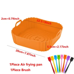 Silicone Basket Pot Tray Airfryer Liner For Air Fryer Reusable Container Accessories Pan Baking Mold Canister Shape Protector