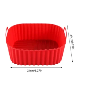 Silicone Air Fryer Oven Baking Plate Pizza Fried Chicken Silicone Basket Reusable Air Fryer Liner Accessory Silicone Air Fryer