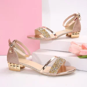 Women's Sandals Gold and Silver Low Heel Casual Shoes Women Open Toe Summer Light Fashion Women's Shoes