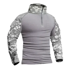 Outdoor Tactical Hiking T-Shirts Men Combat Military Army CP Camouflage Long Sleeve Hunting Climbing Shirt Cotton Sport Clothes