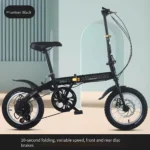 Foldable 12-inch variable-speed compact bicycle for adults, lightweight and portable, suitable for both boys and girls.