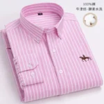 100% Pure Cotton Men Long Sleeve Dress Shirt for Oxford Shirt Men Plaid Striped Work Casual Social Shirts Male Regular-Fit S-6XL