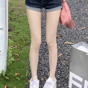 Summer New Women Korean Denim Shorts Pants Lady Low Waist Elastic Slim Fit Hot Pants Female Sexy Deep Blue Hip Wrapping Jeans