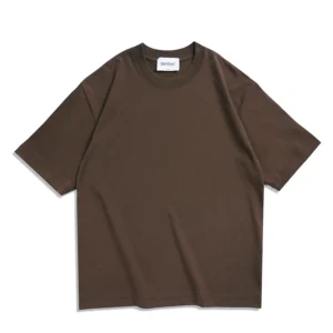 WAVLATII Oversized Summer T shirts for Women Men Brown Casual Female Korean Streetwear Tees Unisex Basic Solid Young Cool Tops
