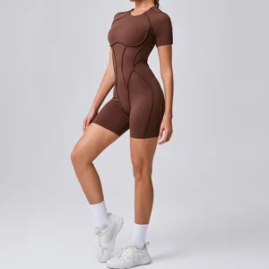 Short Jumpsuit Gym Clothes For Women Sportswear Fitness Overalls Backless Scrunch Booty Yoga Suit Sports Set Outfit