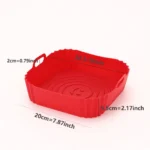 22cm Silicone Air Fryers Oven Baking Tray Pizza Fried Chicken Airfryer Silicone Basket Reusable Airfryer Pan Liner Accessories