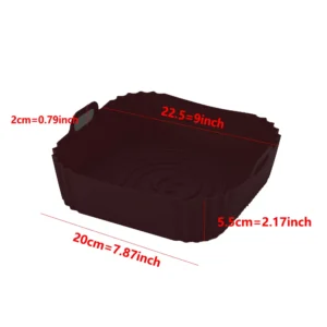 22cm Silicone Air Fryers Oven Baking Tray Pizza Fried Chicken Airfryer Silicone Basket Reusable Airfryer Pan Liner Accessories