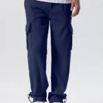 Mens Sweatpants Straight Fit Joggers for Sports and Streetwear Loose Oversized Drawstring Long Pants Men Multi-pocket Pants