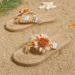 Women’s fashion trend accessory Sunflower anti-slip wear soft sole flat flip flops