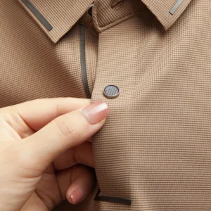 Men's Polo Shirt Seamless Premium Luxury Cool Fabric Business Casual Golf Slim Fit Blouse Collar T-shirt