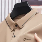 Men’s Polo Shirt Seamless Premium Luxury Cool Fabric Business Casual Golf Slim Fit Blouse Collar T-shirt