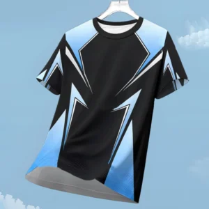 Men's T-shirt Fashion Color Block 3D Print Tee Outdoor Run Fitness Sports Short Sleeve Summer Casual O-neck Loose Breathable Top