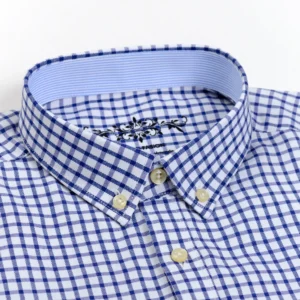 Men's Long Sleeve Oxford Plaid Striped Work Casual Shirt with Pocket, Spring Autumn  Cotton Blend Regular-fit Button-down Shirts