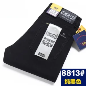 Csmor Lee Men's Jeans Autumn Winter Loose-fit Straight-leg Trendy Pants Casual Denim Trousers Men Classic Stretch Jeans Fashion
