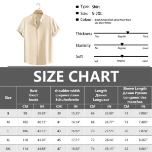 Youth Casual Beach Short Sleeve Shirts Solid Color Loose Casual Breathable Shirt Lightweight Streetwear Male Button Tops