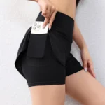 quick-drying women’s running shorts sports layer elastic waist active sports shorts with pockets yoga shorts