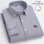 100% Pure Cotton Men Long Sleeve Dress Shirt for Oxford Shirt Men Plaid Striped Work Casual Social Shirts Male Regular-Fit S-6XL