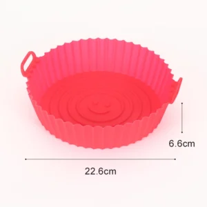 22cm Silicone Air Fryers Oven Baking Tray Pizza Fried Chicken Airfryer Silicone Basket Reusable Airfryer Pan Liner Accessories