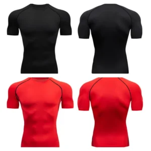 Men Compression Running T Shirt Fitness Tight Short Sleeve Tshirt Training Jogging Shirts Gym Sportswear Quick Dry Rashguard