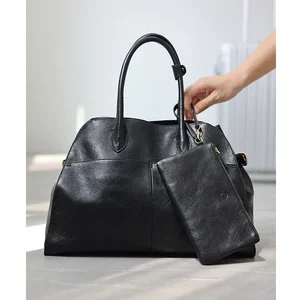 Women's Genuine Leather Large Capacity Tote Bag Female Retro Luxury Briefcase Vintage Cowhide Shoulder Handbag