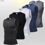 Men Quick Dry Running T-Shirts Compression Vest Sleeveless Quick-Drying Jersey Training Shirt Gym Mens Tank Top