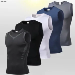 Men Quick Dry Running T-Shirts Compression Vest Sleeveless Quick-Drying Jersey Training Shirt Gym Mens Tank Top