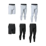 Men’s Leggings Compression Pants Sports Leggings Basketball Quarter Shorts Quick Drying Running Training Stretch Fitness Pants