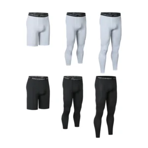 Men's Leggings Compression Pants Sports Leggings Basketball Quarter Shorts Quick Drying Running Training Stretch Fitness Pants