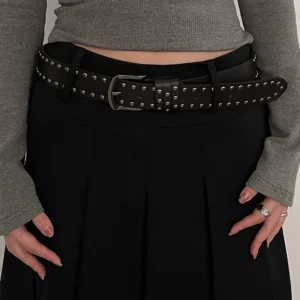 Belt Women's Jeans tie-in Ladies' belt fashion personality Rivet Belt senior black fashion