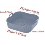 22cm Silicone Air Fryers Oven Baking Tray Pizza Fried Chicken Airfryer Silicone Basket Reusable Airfryer Pan Liner Accessories