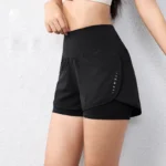quick-drying women’s running shorts sports layer elastic waist active sports shorts with pockets yoga shorts
