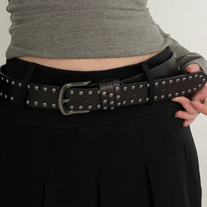 Belt Women's Jeans tie-in Ladies' belt fashion personality Rivet Belt senior black fashion