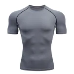 Men Compression Running T Shirt Fitness Tight Short Sleeve Tshirt Training Jogging Shirts Gym Sportswear Quick Dry Rashguard