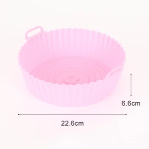 22cm Silicone Air Fryers Oven Baking Tray Pizza Fried Chicken Airfryer Silicone Basket Reusable Airfryer Pan Liner Accessories