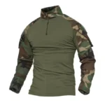 Outdoor Tactical Hiking T-Shirts Men Combat Military Army CP Camouflage Long Sleeve Hunting Climbing Shirt Cotton Sport Clothes