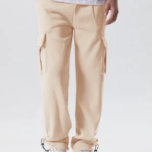 Mens Sweatpants Straight Fit Joggers for Sports and Streetwear Loose Oversized Drawstring Long Pants Men Multi-pocket Pants