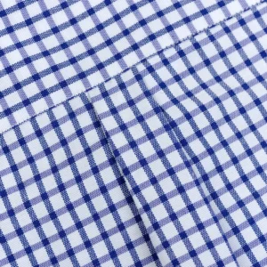 Men's Long Sleeve Oxford Plaid Striped Work Casual Shirt with Pocket, Spring Autumn  Cotton Blend Regular-fit Button-down Shirts