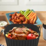 Silicone Air Fryer Oven Baking Plate Pizza Fried Chicken Silicone Basket Reusable Air Fryer Liner Accessory Silicone Air Fryer