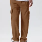 Mens Sweatpants Straight Fit Joggers for Sports and Streetwear Loose Oversized Drawstring Long Pants Men Multi-pocket Pants