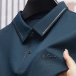 Men’s Polo Shirt Seamless Premium Luxury Cool Fabric Business Casual Golf Slim Fit Blouse Collar T-shirt