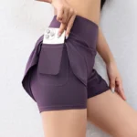 quick-drying women’s running shorts sports layer elastic waist active sports shorts with pockets yoga shorts