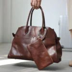 Women’s Genuine Leather Large Capacity Tote Bag Female Retro Luxury Briefcase Vintage Cowhide Shoulder Handbag