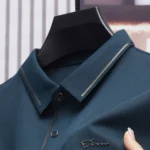 Men’s Polo Shirt Seamless Premium Luxury Cool Fabric Business Casual Golf Slim Fit Blouse Collar T-shirt