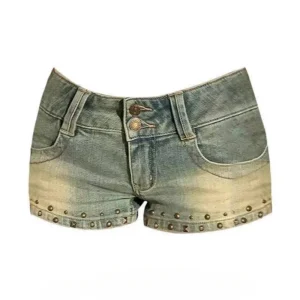 Hot Girl Low Waist Denim Super Short Shorts Women Summer New American Deep Blue High Street Bodycon A- Line Hot Pants