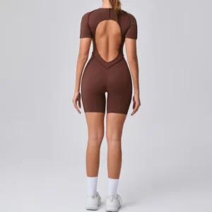 Short Jumpsuit Gym Clothes For Women Sportswear Fitness Overalls Backless Scrunch Booty Yoga Suit Sports Set Outfit