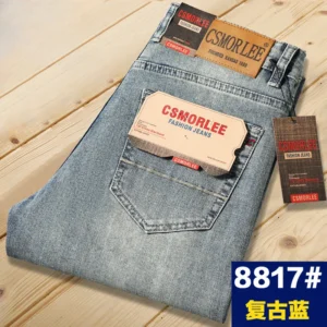 Csmor Lee Men's Jeans Autumn Winter Loose-fit Straight-leg Trendy Pants Casual Denim Trousers Men Classic Stretch Jeans Fashion