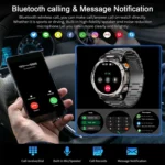 New 5ATM Outdoor Smart Watch Men 600mAh LED Flashlight SmartWatch Compass Bluetooth call Heart rate IP 68 Sports Smartwatch 2025