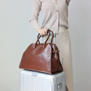Women's Genuine Leather Large Capacity Tote Bag Female Retro Luxury Briefcase Vintage Cowhide Shoulder Handbag